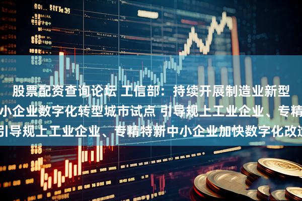 股票配资查询论坛 工信部：持续开展制造业新型技术改造城市试点、中小企业数字化转型城市试点 引导规上工业企业、专精特新中小企业加快数字化改造